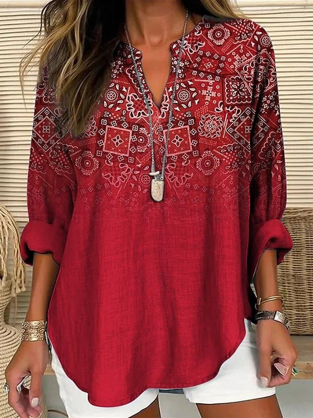 Classy Women's Small Buttons Curved Hem Women's T-shirt