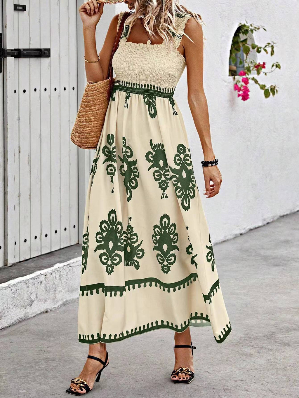 Versatile Women's Beach Holiday Style Printing Dress