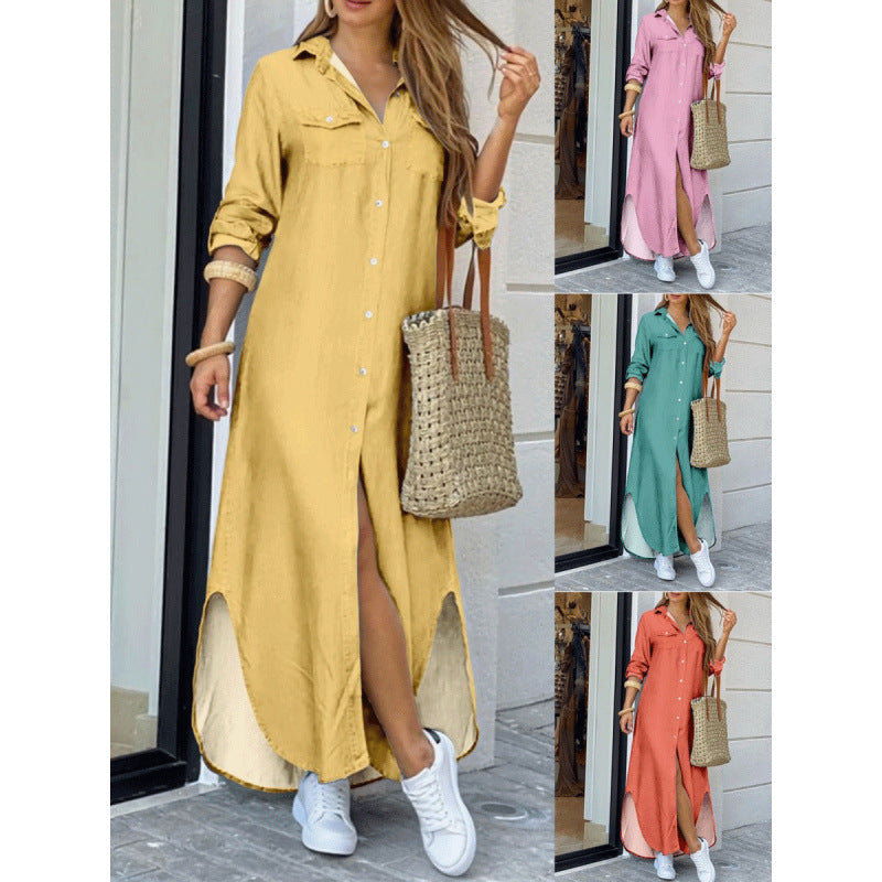 Creative Women's Fashion Sexy Print Shirtdress Dress