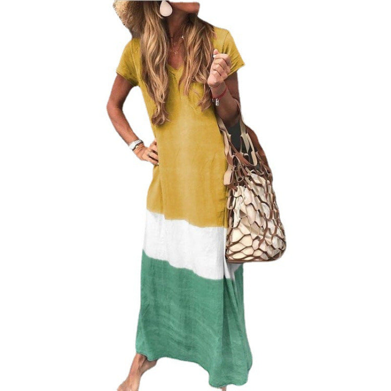 New Women's Loose Contrast Stitching Sleeves Shorts