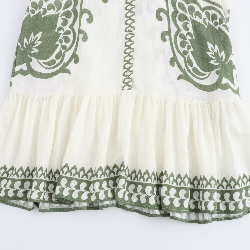 New Women's Positioning Print Vacation Style Dress