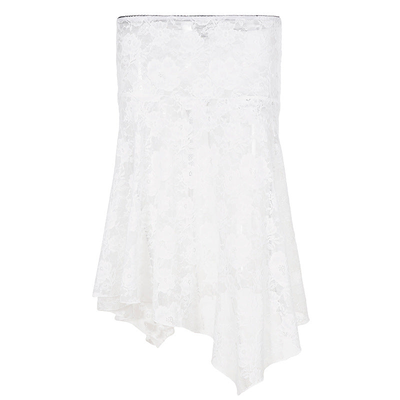Women's Fashion Lace Irregular Low Waist Pure Desire Midi Clothing