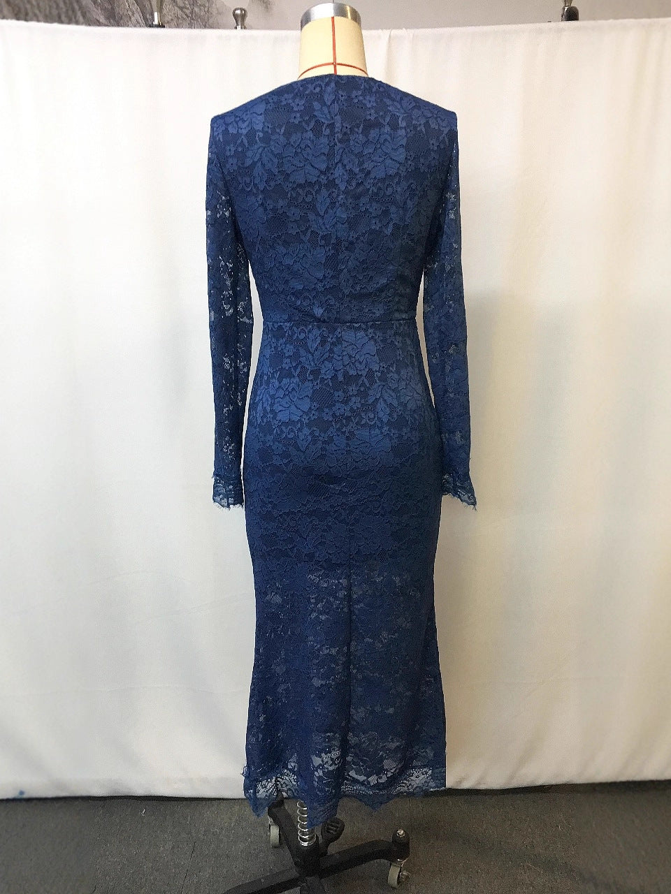 Lace Stitching Solid Color Slim Fit Long Pure Waist Skirts