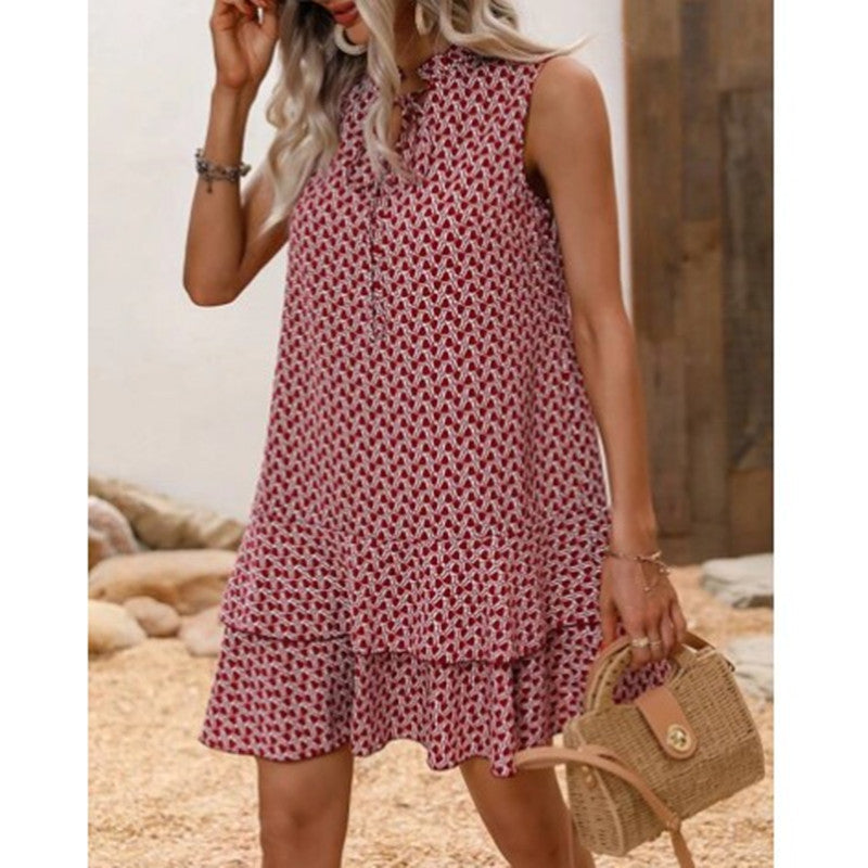 Pretty Charming Creative Bohemian Printed Sleeveless Dress