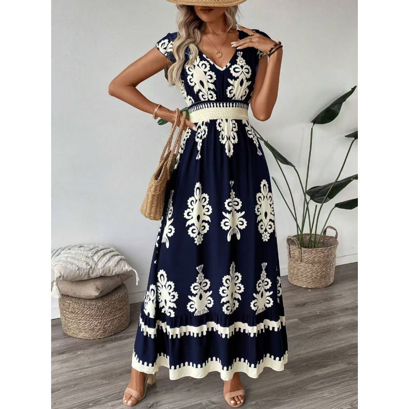 Trendy Popular Versatile Fashion Printed Long Dress