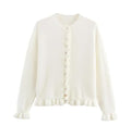Glamorous Women's French Laminated Decoration Knitted Blouse