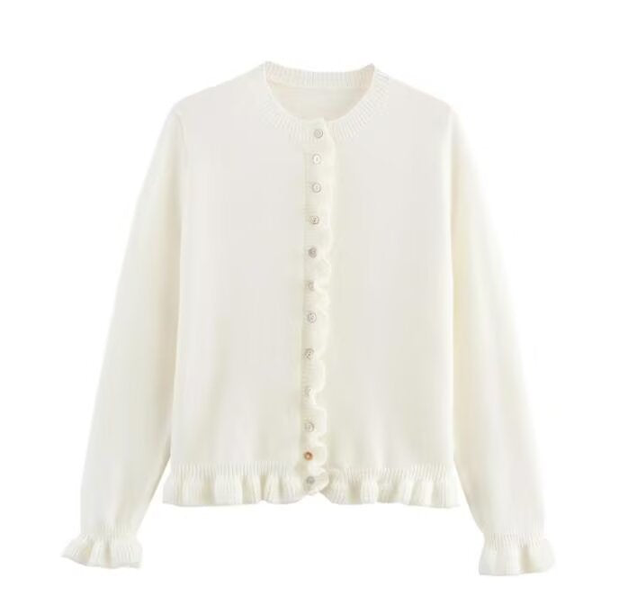 Glamorous Women's French Laminated Decoration Knitted Blouse