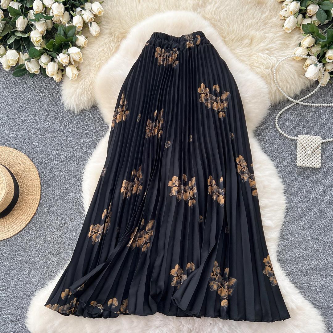 Chiffon Covering Ethereal Swing Umbrella Fold Floral Skirts