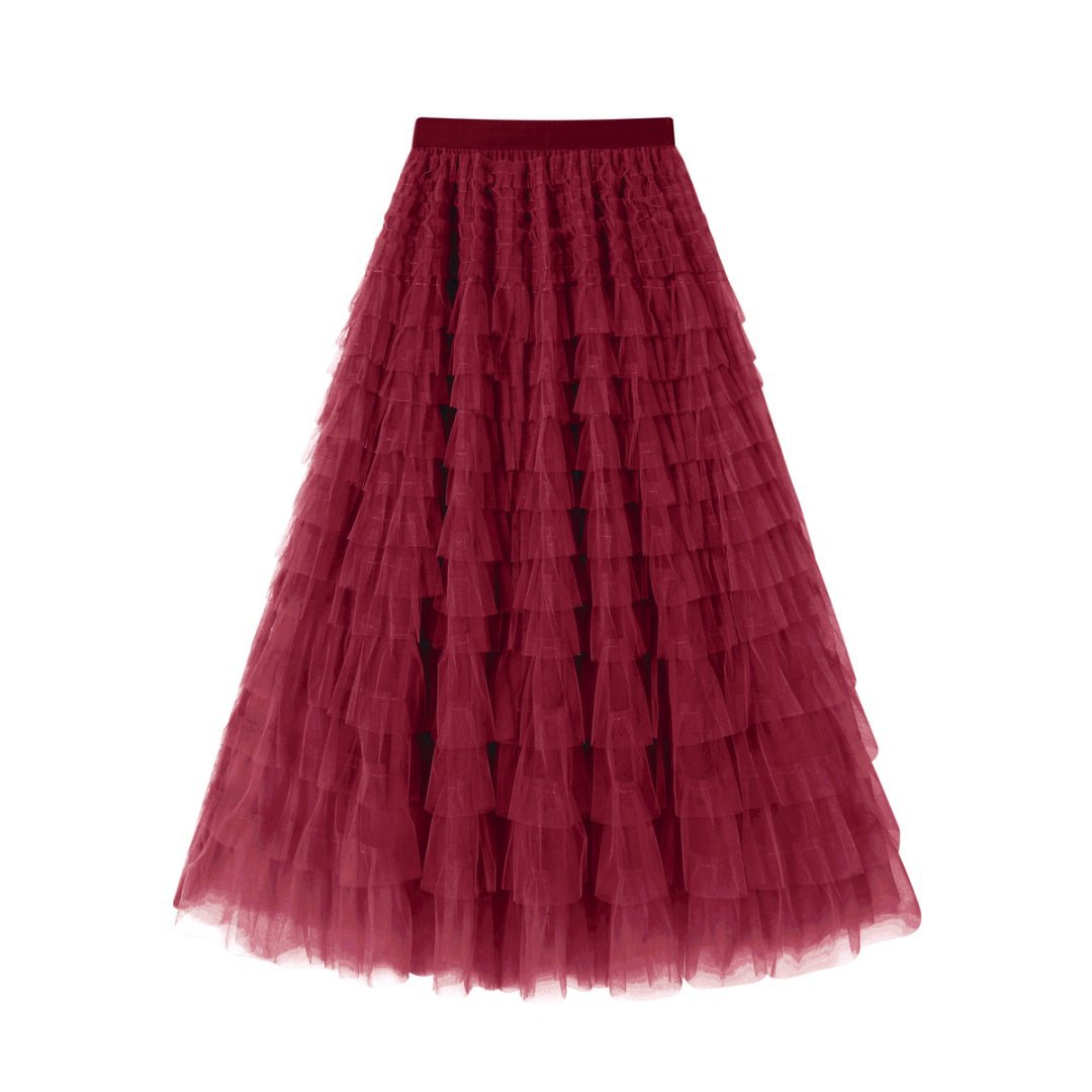 Women's Strictly Selected Summer Fashion Mesh Tiered Skirt