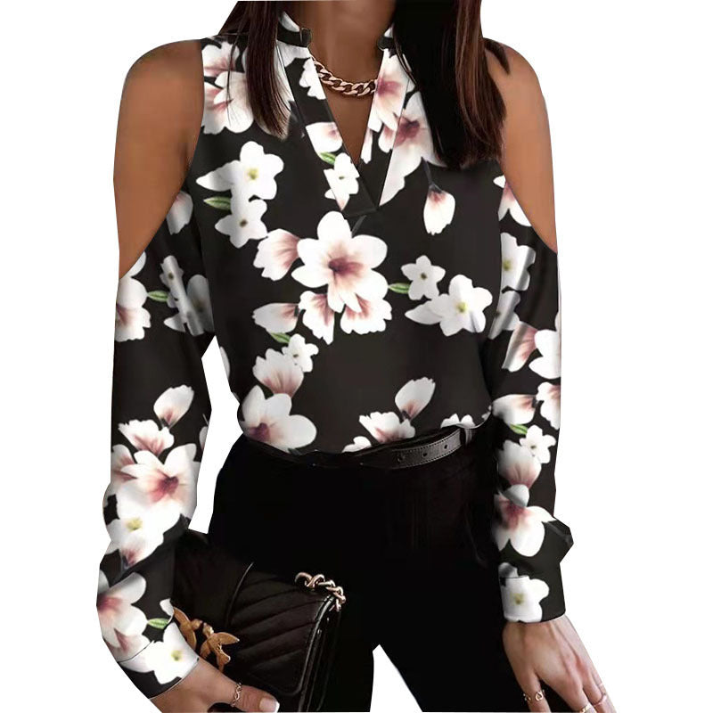 Comfortable Elegant Long Sleeve Printed Shirt Blouse