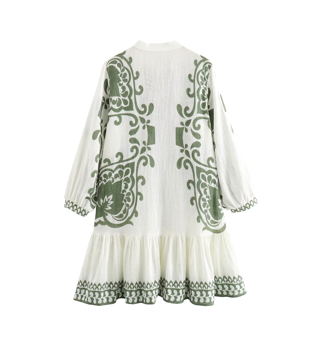 New Women's Positioning Print Vacation Style Dress