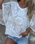 Women's Korean Elegant Three-quarter Sleeve Loose Slimming Tops