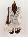 Women's Retro Hot Lace Waist Slimming Vacation Dress