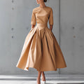 Fashion Casual Elegant Personality Design Three-quarter Sleeve Swing Dress