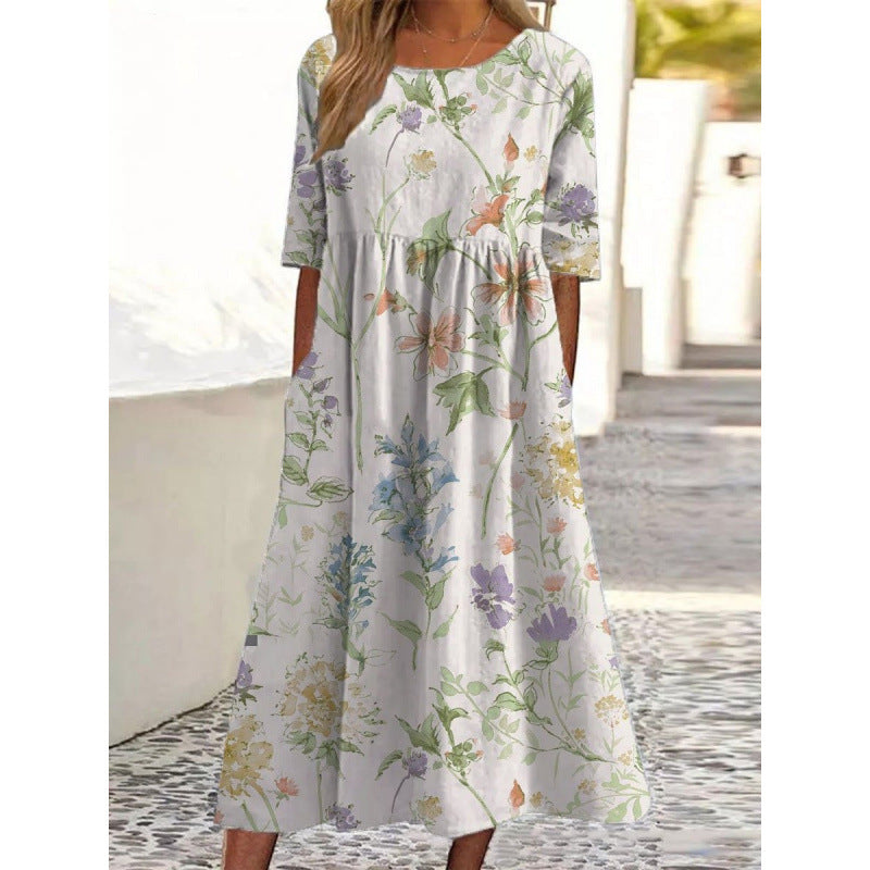 New Women's Summer Loose Fashion Printing Dress