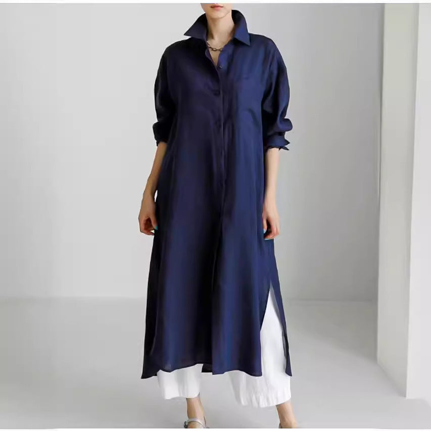 Cotton Linen Shirt Loose Irregular Bottoming Cardigans