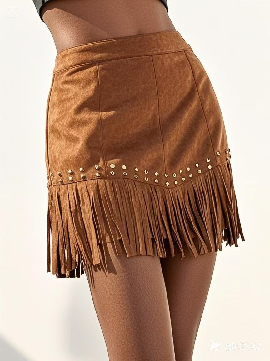 Pretty Cool Popular Women's Tassel Rivet Skirt