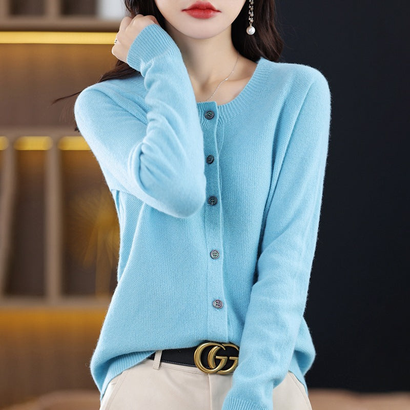 Women's Neck Knitted For Autumn Loose Long Sleeve Bottoming Women's Sweater