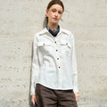 Women's Work Clothes Shirt Spring Polo Collar Old Money Cotton Blouse