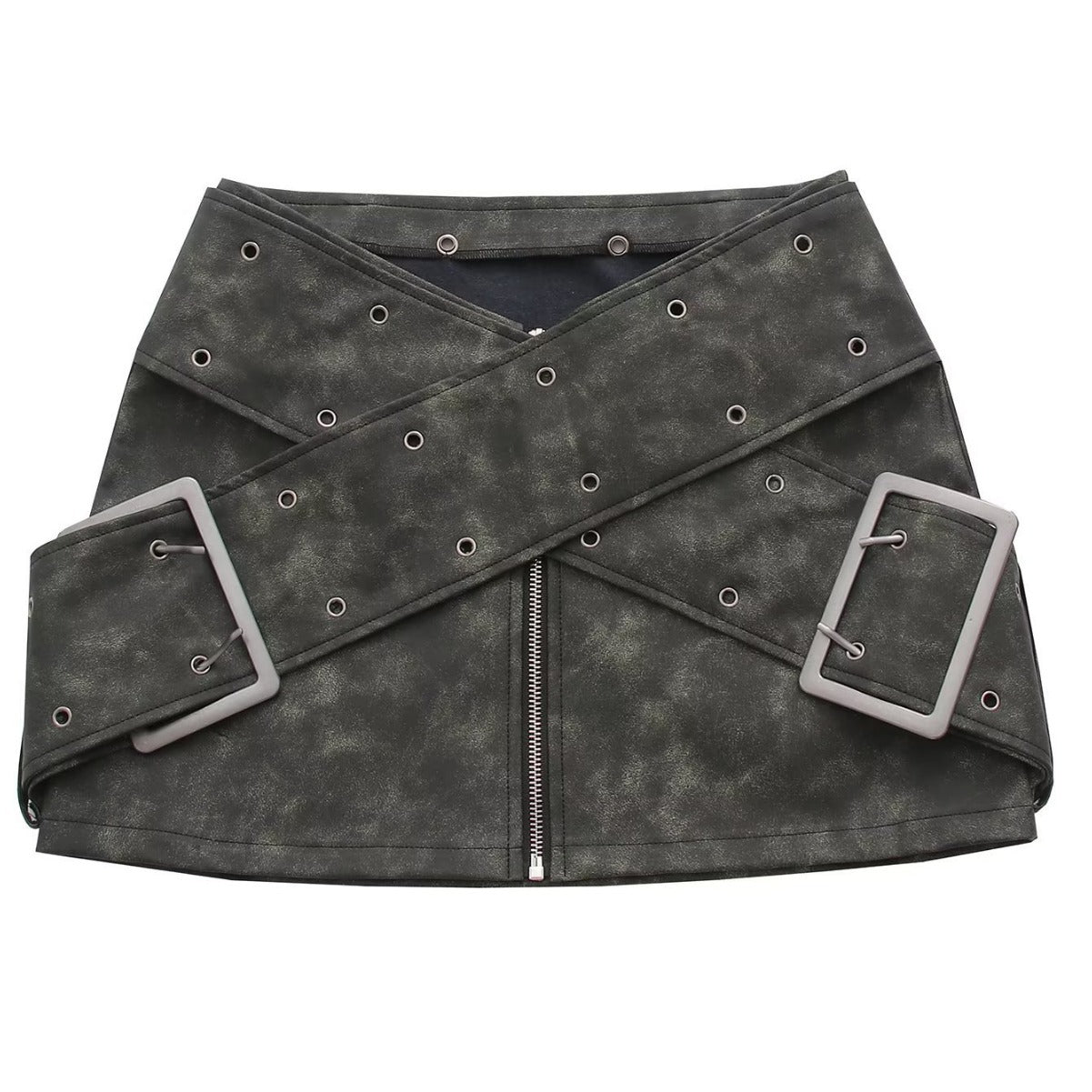 Autumn Unique Cross Belt Design Middle V-shaped Skirt