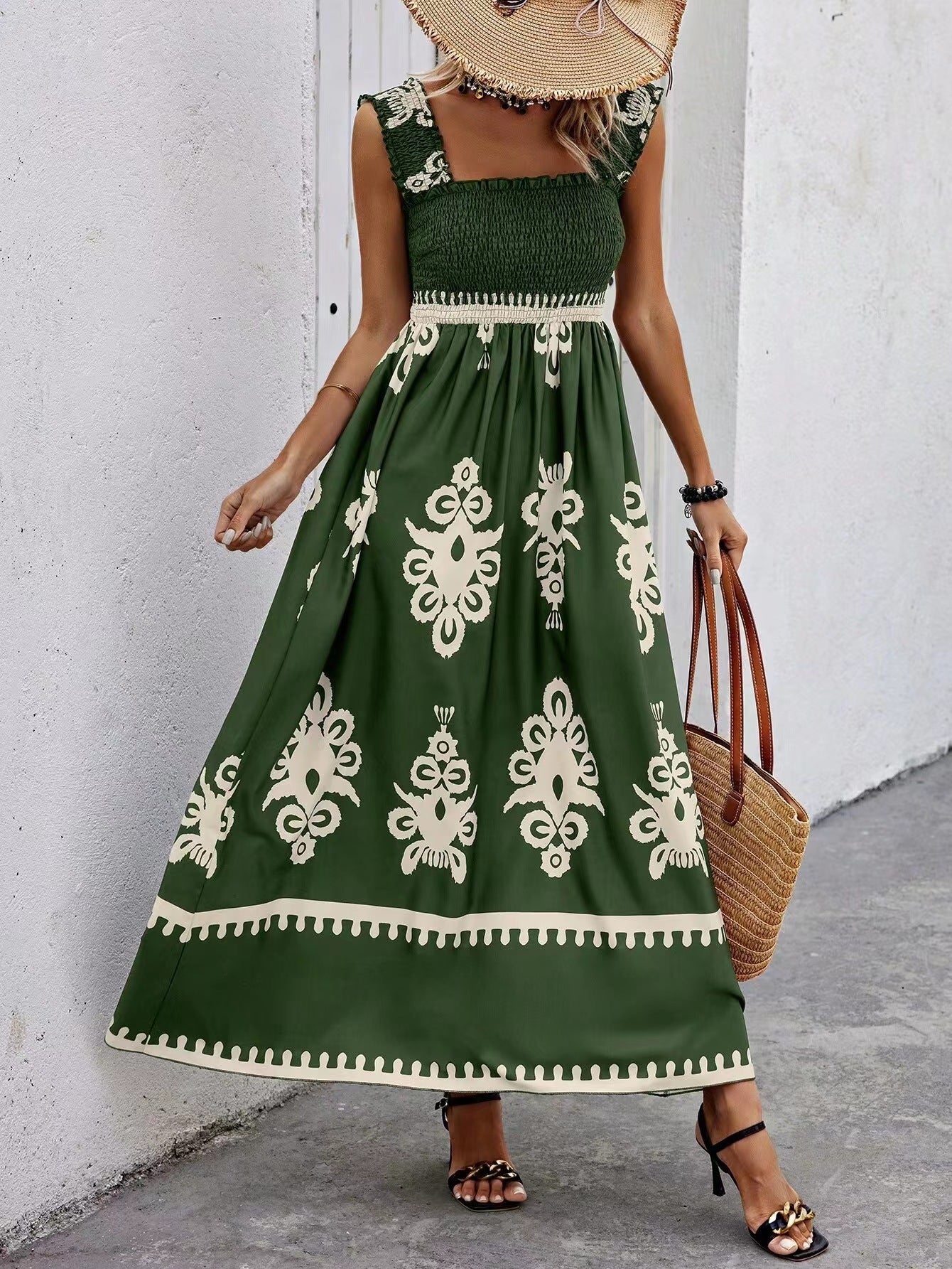 Unique Women's Beach Holiday Style Printing Dress