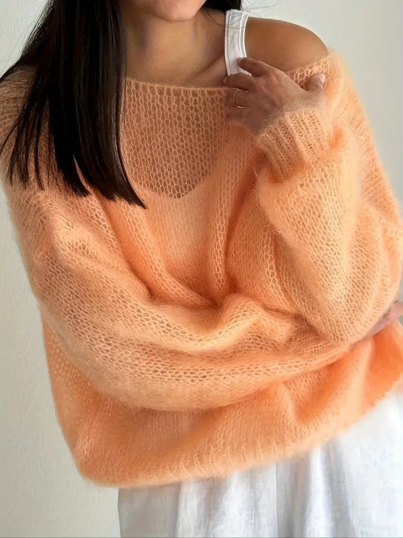 Leisure Versatile Gentle Thin Hollow Breathable Blouses