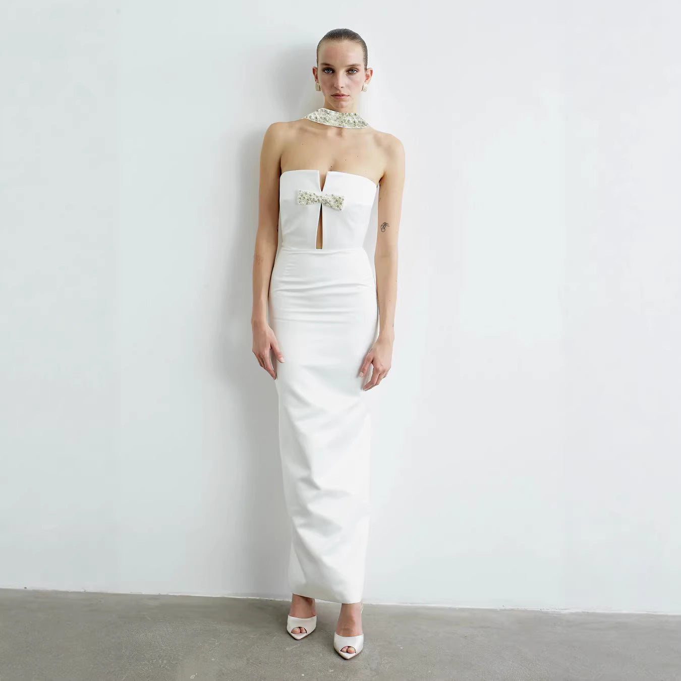 Women's Sexy Tube Rhinestone Fashionable With Bandage Dress