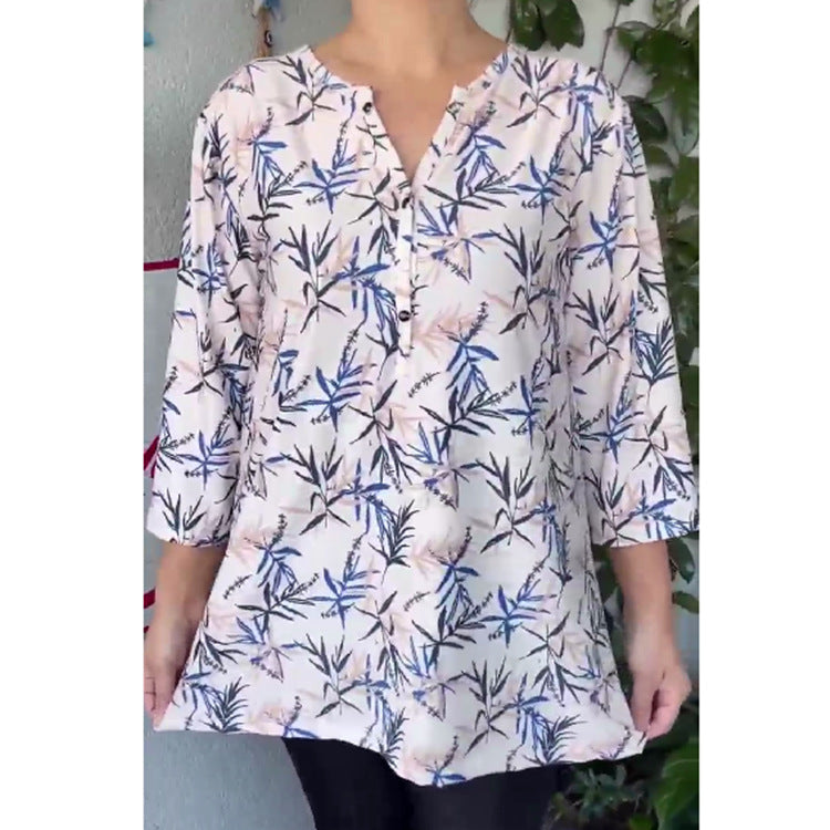 Women's Trade Clothes Summer Printed Sleeve Mom Women's T-shirt