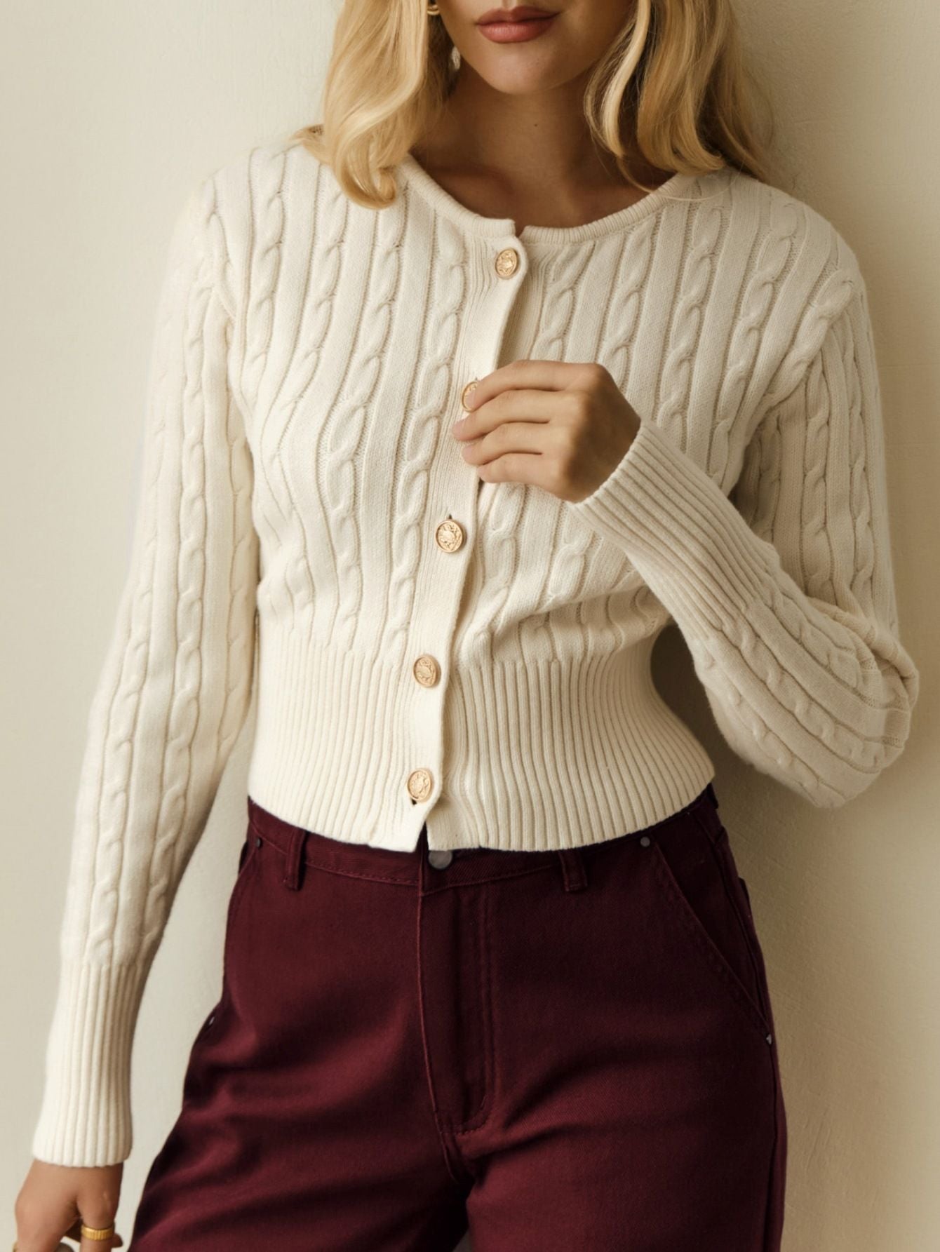 Women's Source Summer Twist Single-breasted Casual Sleeve Sweaters