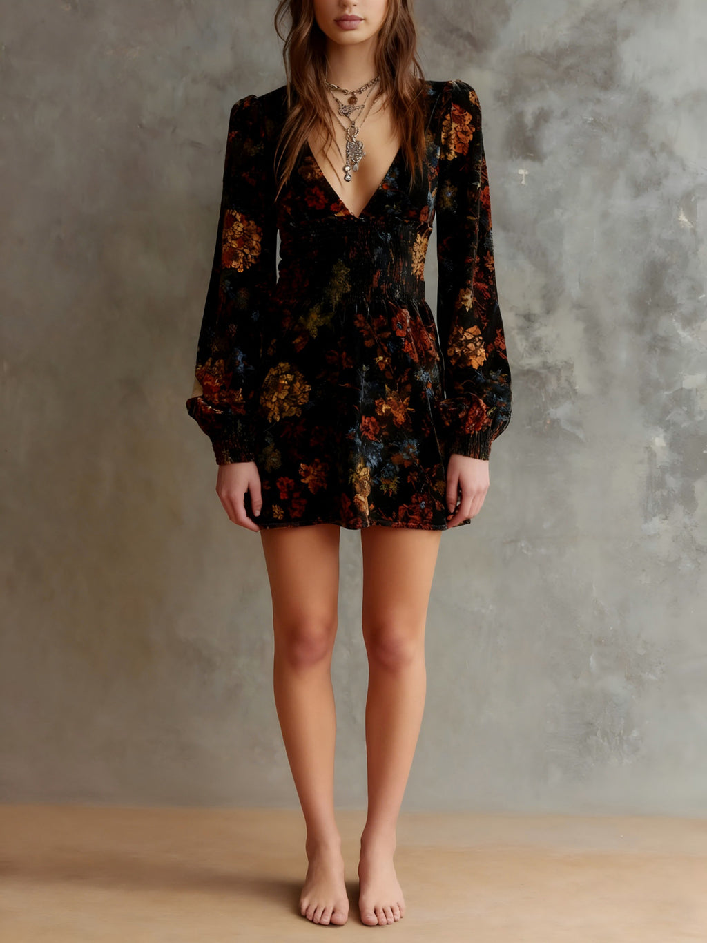 Collar Veet Sexy Waist Trimming Long Dress