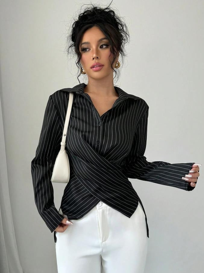 Women's Sexy Fashion Elegant Long Sleeve Button Blouse