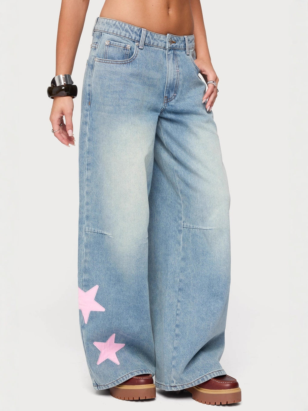 Women's Printed Spring Casual Loose Slimming Tube-shaped Women's Jeans