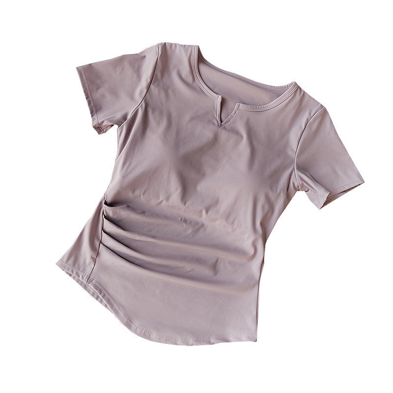 Women's Design Sleeve Sports With Chest Pad Women's T-shirt
