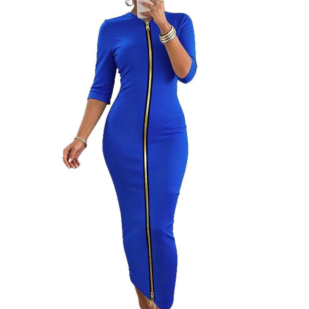 Women's Sexy Waist Trimming Hip Fashion Zipper Skirts