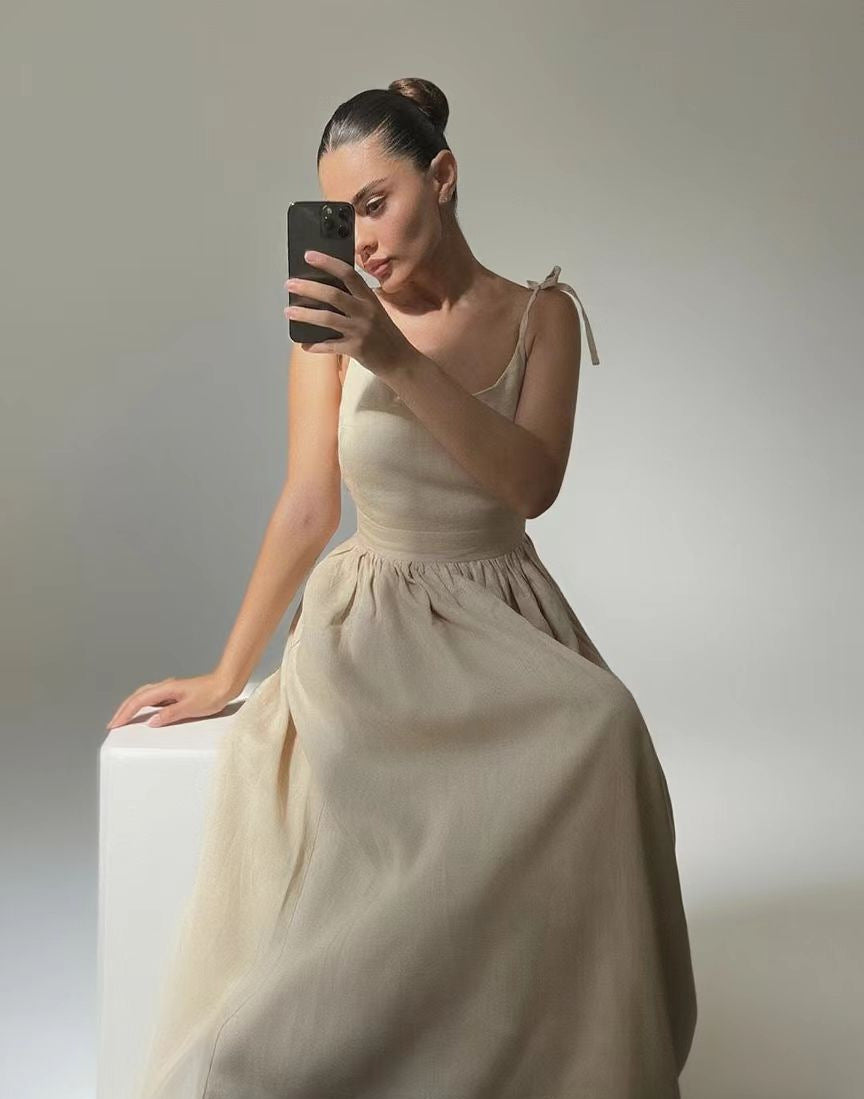 Women's Backless Elegant French Sexy High Waist Fashion Dress