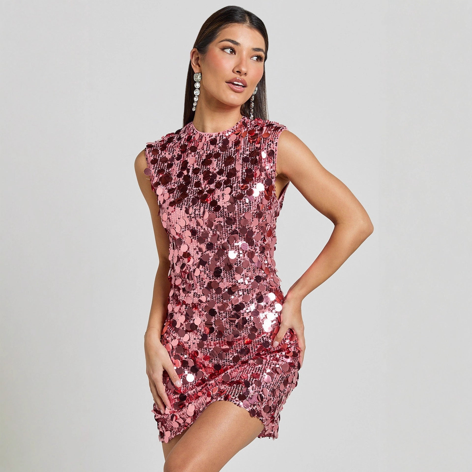 Women's Autumn Party Sexy Sequined Sleeveless Slim Nightclub Sequin Dress