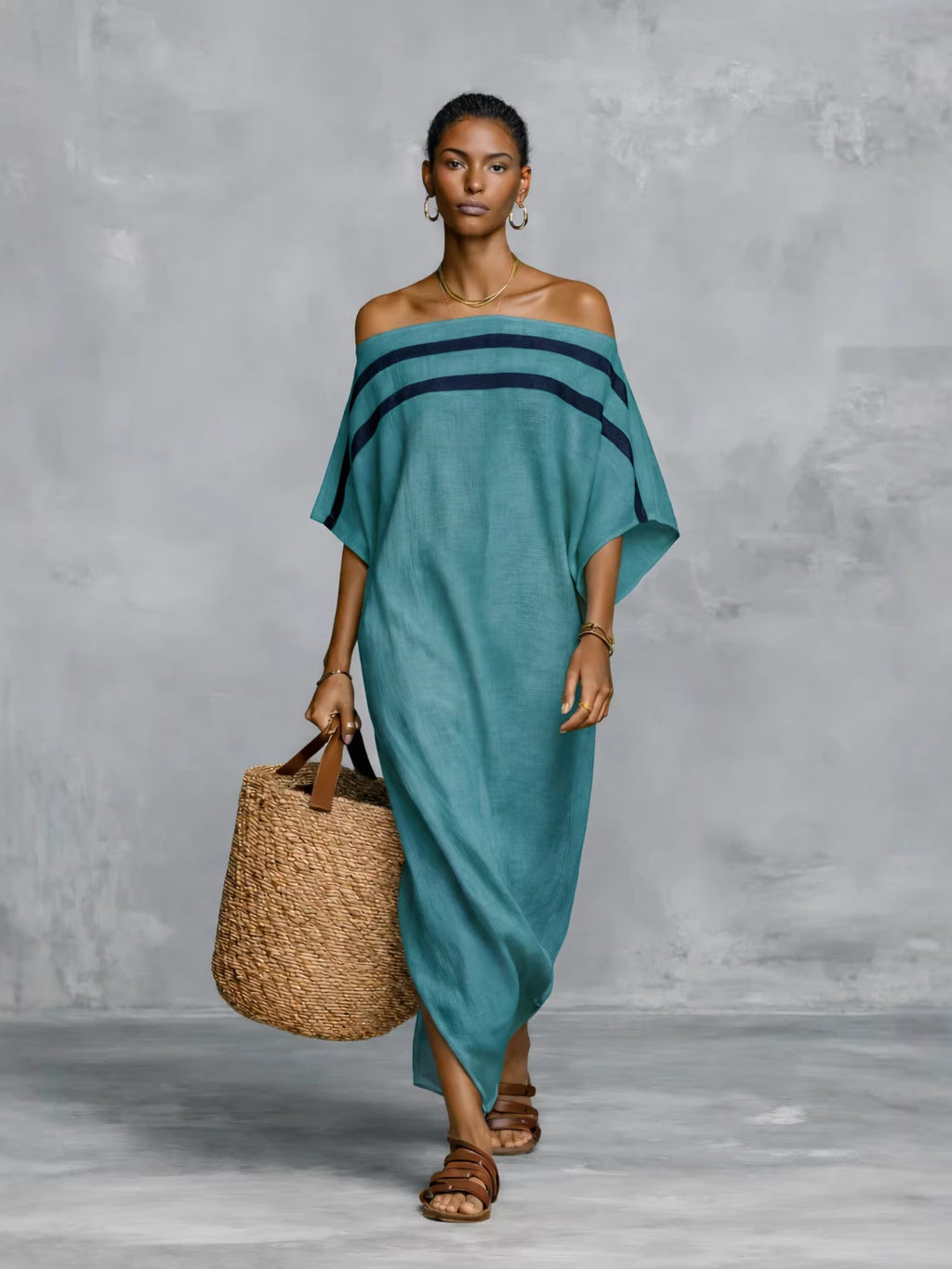 Women's Summer Loose Vacation Batwing Sleeve Dress