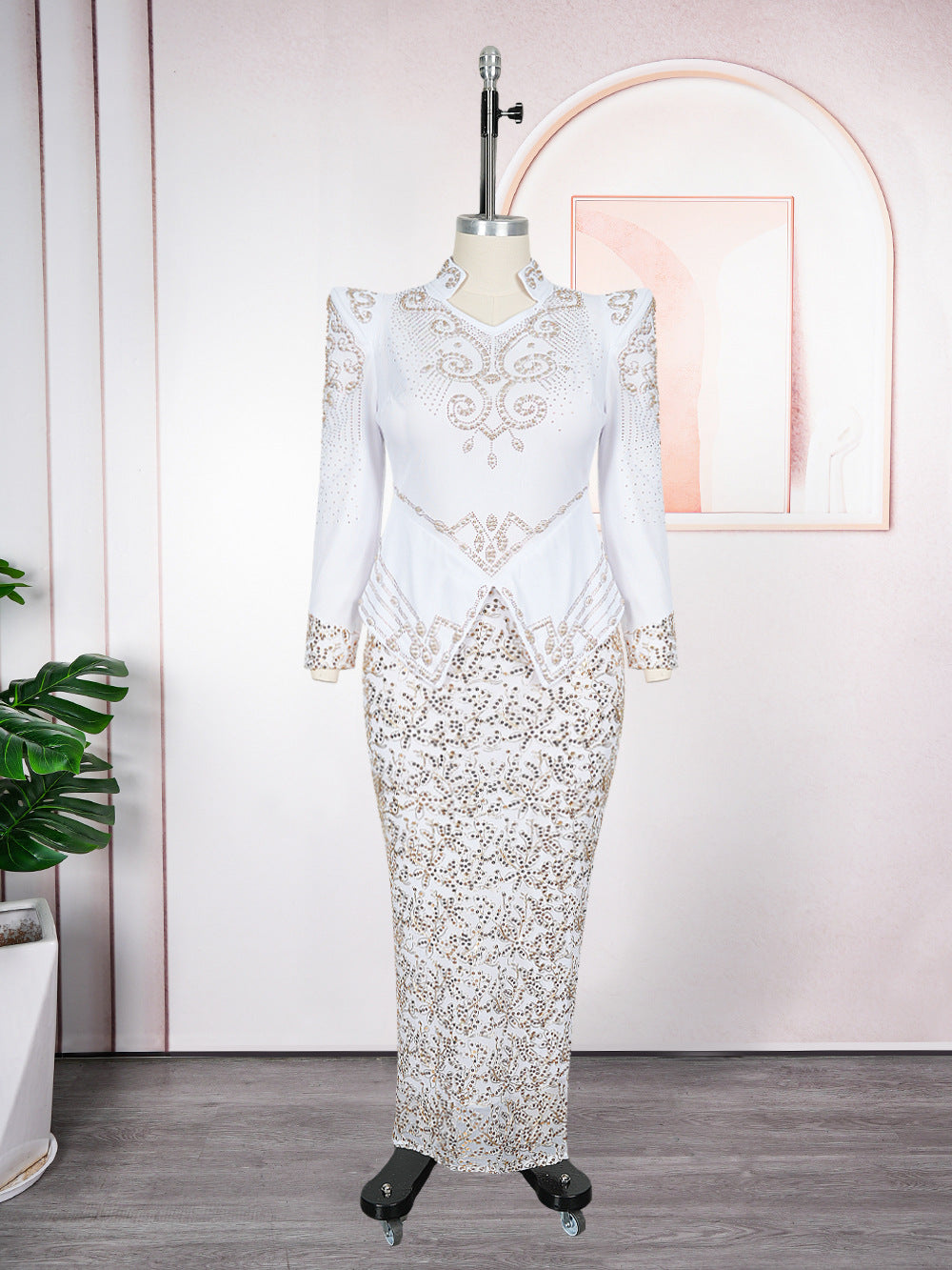 Women's Wear Elegant Thick Rope Three-dimensional Embroidery Fashion Slim Dress