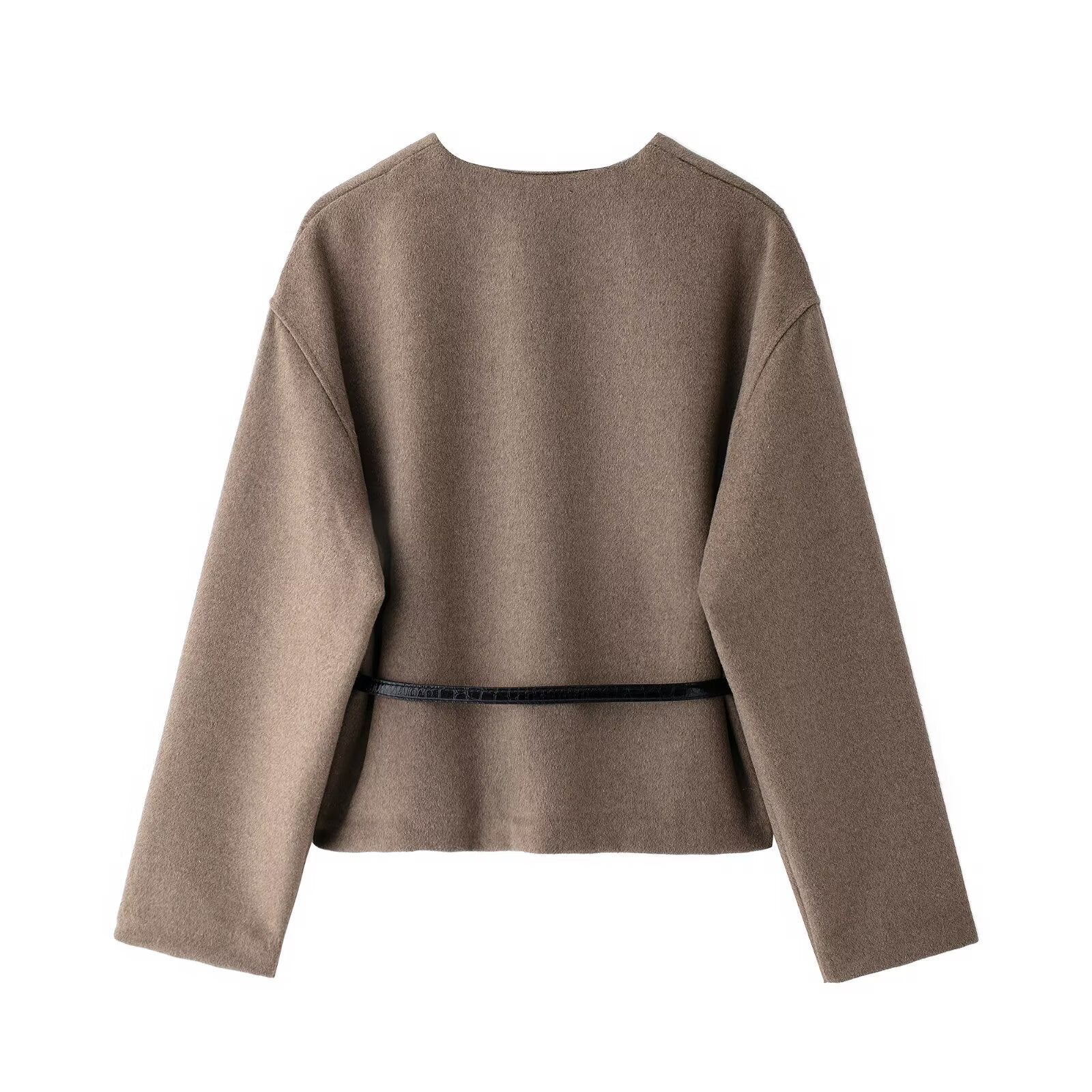 Women's Fashion With Belt Soft Long-sleeved Women's Sweater