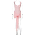 Fashion Lace Sexy Cinched Patchwork Bandage Hip Spaghetti Dress