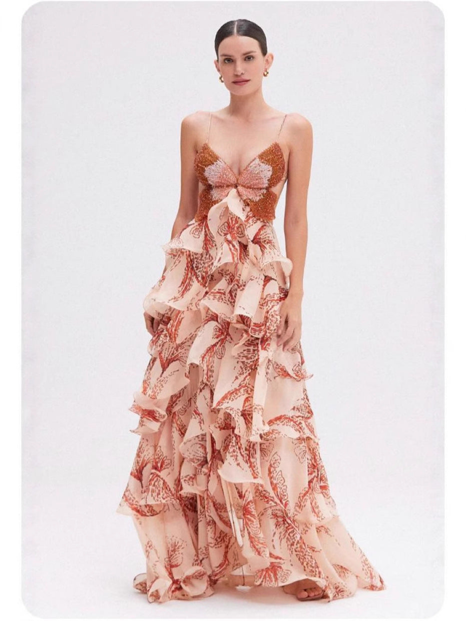 Women's Summer Fashion Ruffled Butterfly Long Skirts
