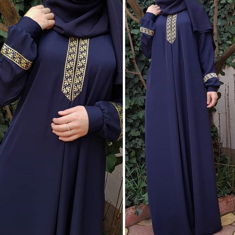 Classic Boutique Ethnic Print Loose Long Dress
