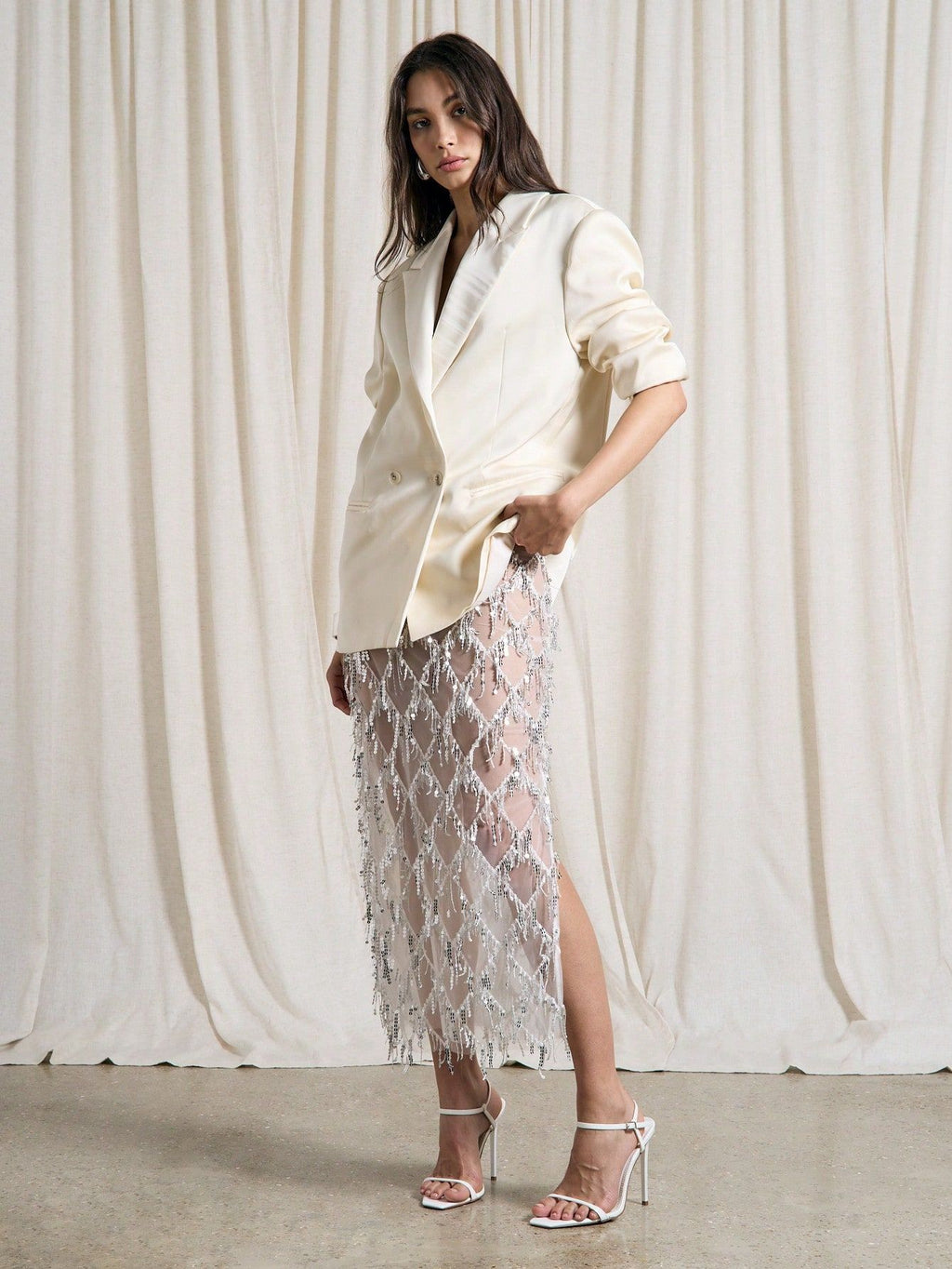 Women's Temperament Slimming Sequined Sexy Tassel Wild Skirt