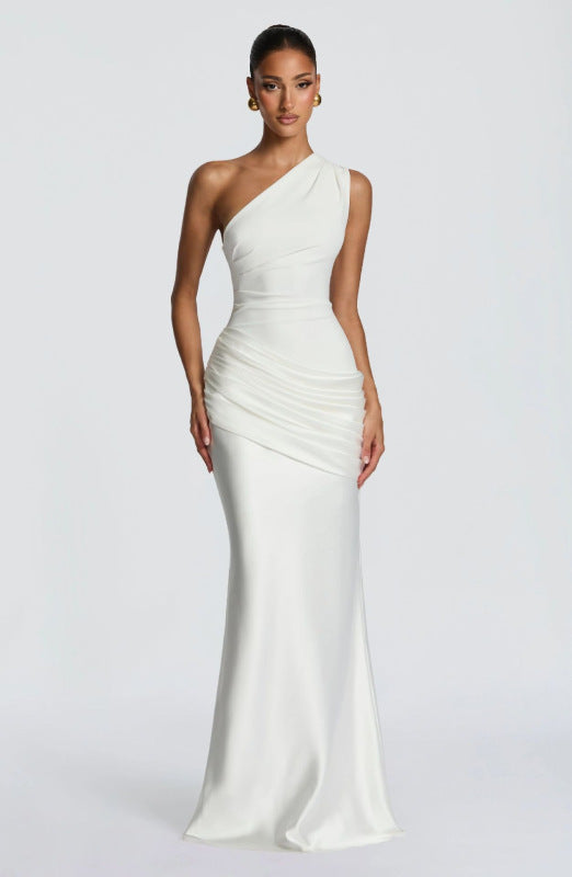 Women's Casual Long-sleeved Pure Desire Camisole Solid Color Dress