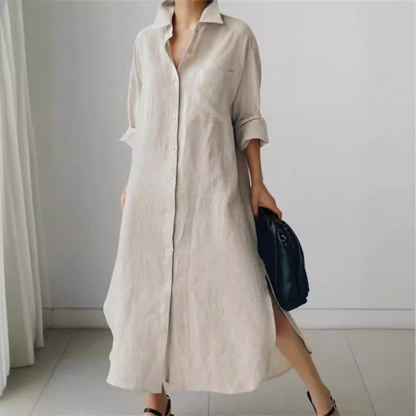 Cotton Linen Shirt Loose Irregular Bottoming Cardigans