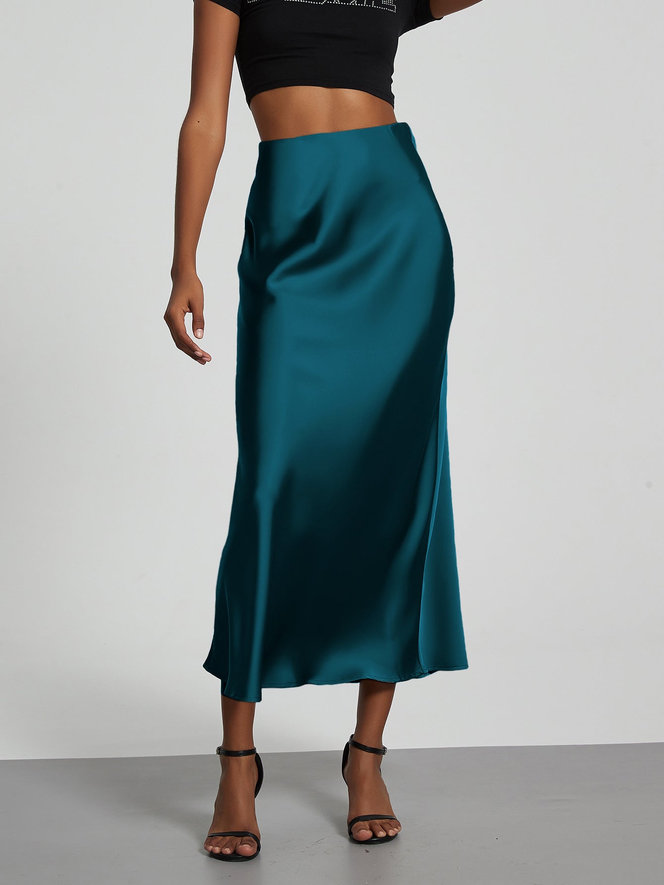 Classic Durable Slouchy Women's Elegant Satin Skirt