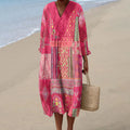 Women's Digital Printing Fashion Slim Printed Long Dress