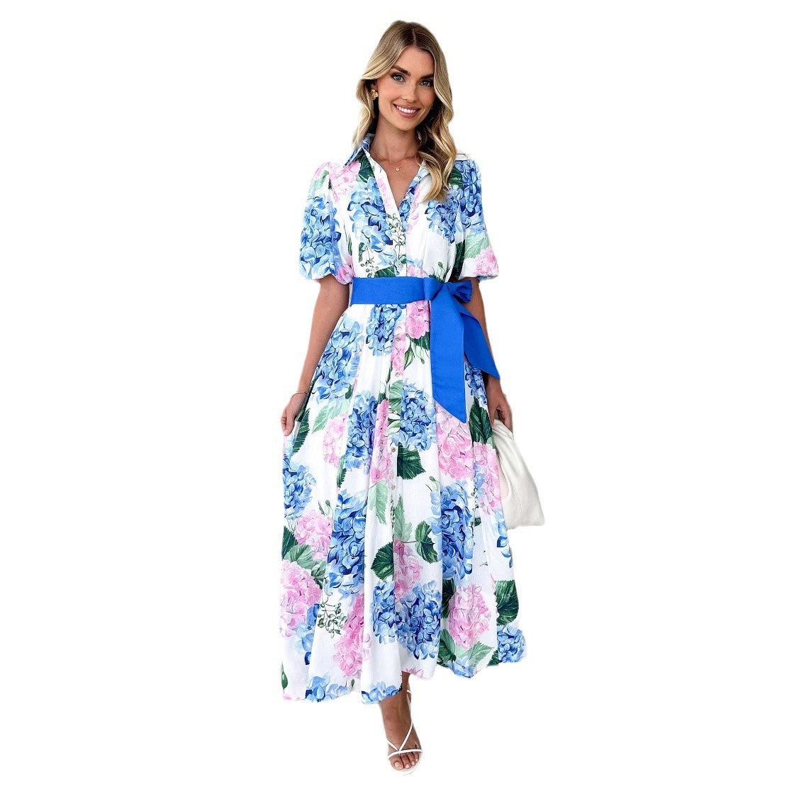 Printed Bohemian Sleeve Belt A- Line Shorts