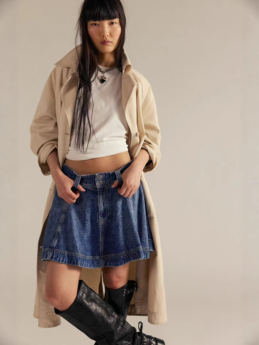 Women's Summer Denim Fashionable High Waist Skirt