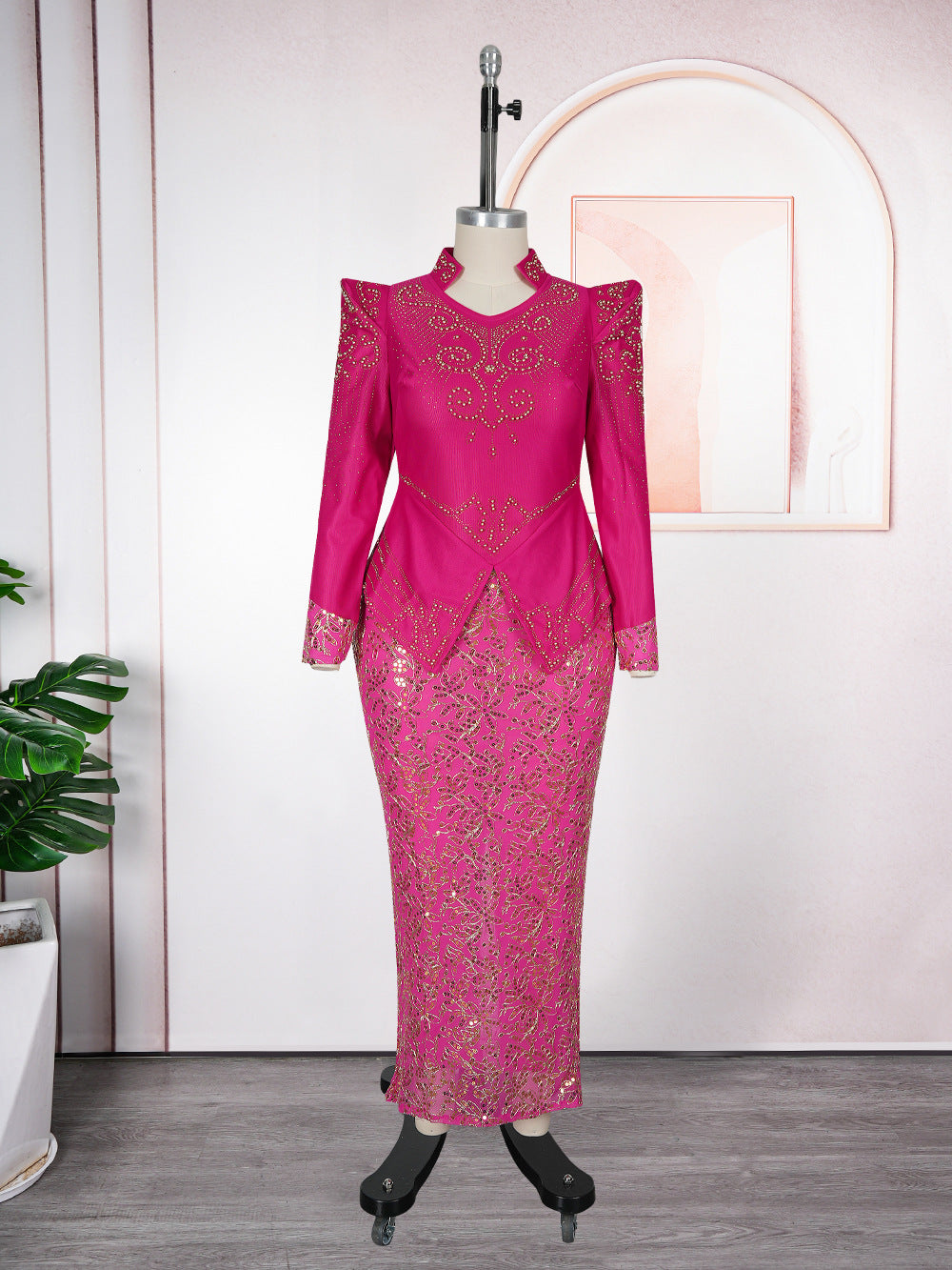 Women's Wear Elegant Thick Rope Three-dimensional Embroidery Fashion Slim Dress